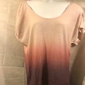Tan multi color top